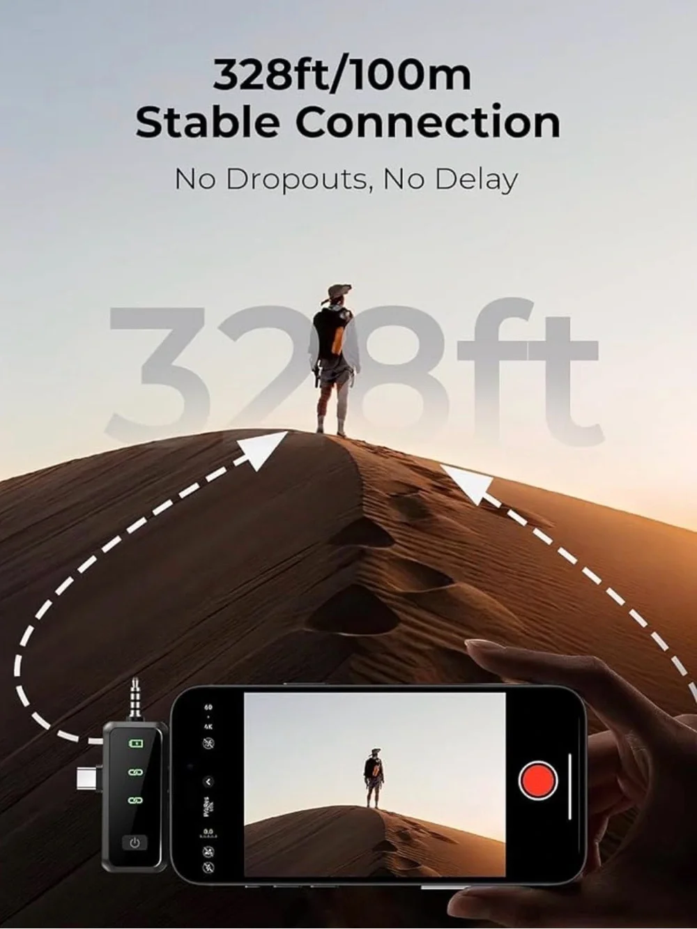 Wireless Compact Microphone Receiver - Black